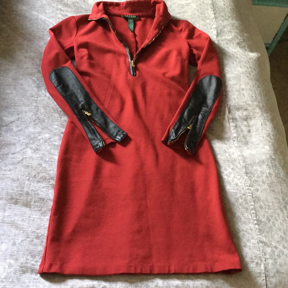 Cherry red/wine Ralph Lauren fitted dress